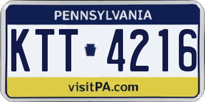 PA license plate KTT4216