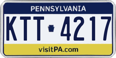 PA license plate KTT4217