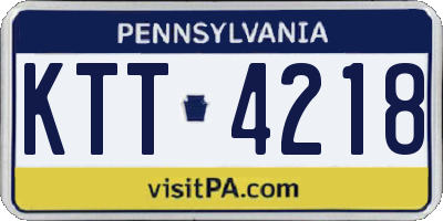 PA license plate KTT4218