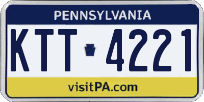 PA license plate KTT4221