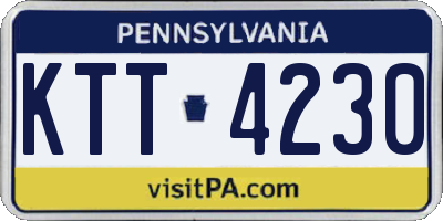 PA license plate KTT4230