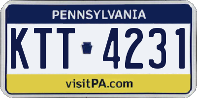 PA license plate KTT4231