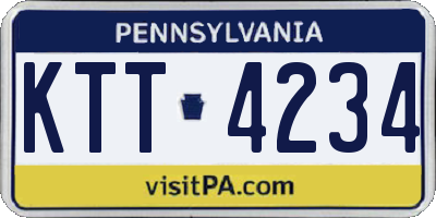 PA license plate KTT4234