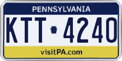 PA license plate KTT4240
