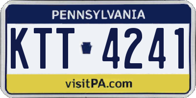 PA license plate KTT4241