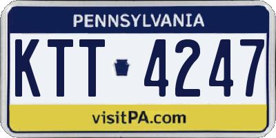 PA license plate KTT4247