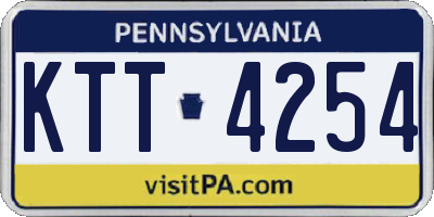 PA license plate KTT4254