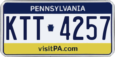 PA license plate KTT4257