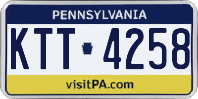 PA license plate KTT4258