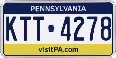 PA license plate KTT4278