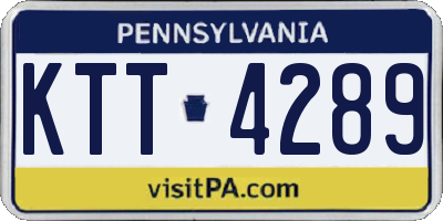 PA license plate KTT4289