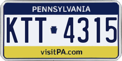 PA license plate KTT4315