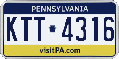 PA license plate KTT4316
