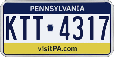 PA license plate KTT4317