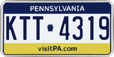 PA license plate KTT4319