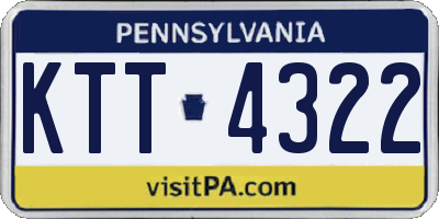 PA license plate KTT4322