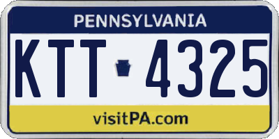 PA license plate KTT4325