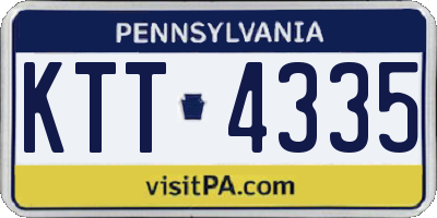 PA license plate KTT4335