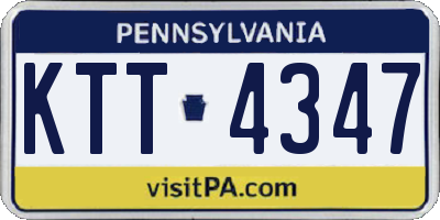 PA license plate KTT4347