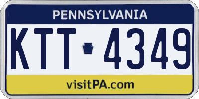 PA license plate KTT4349