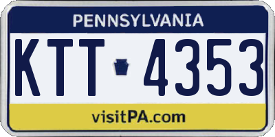 PA license plate KTT4353