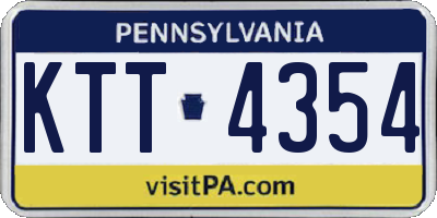 PA license plate KTT4354