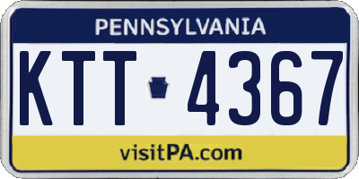 PA license plate KTT4367