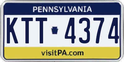 PA license plate KTT4374