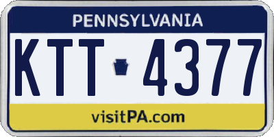 PA license plate KTT4377