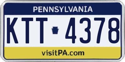 PA license plate KTT4378