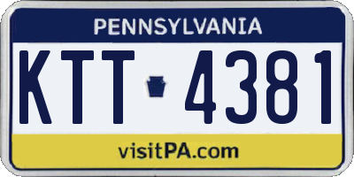 PA license plate KTT4381