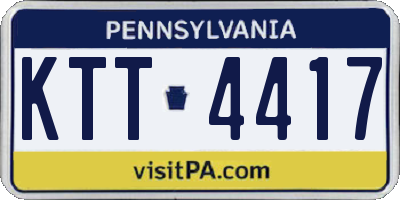 PA license plate KTT4417