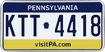 PA license plate KTT4418