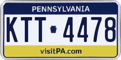 PA license plate KTT4478