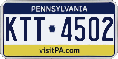 PA license plate KTT4502
