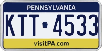PA license plate KTT4533