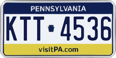 PA license plate KTT4536