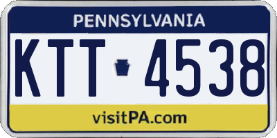 PA license plate KTT4538
