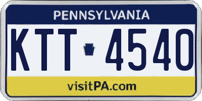 PA license plate KTT4540