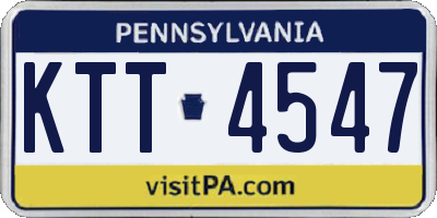 PA license plate KTT4547