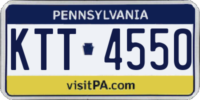PA license plate KTT4550