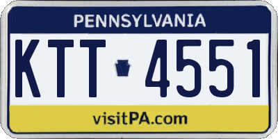 PA license plate KTT4551