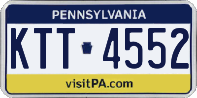 PA license plate KTT4552