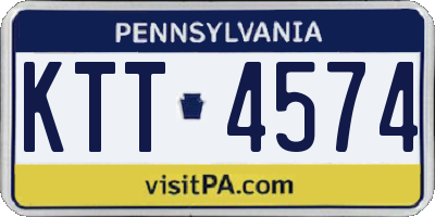 PA license plate KTT4574