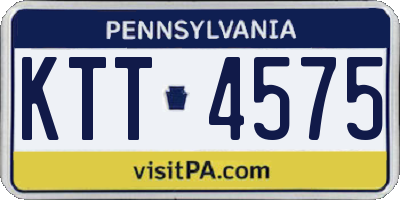 PA license plate KTT4575