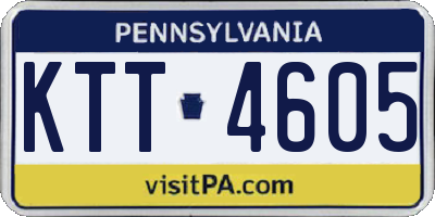 PA license plate KTT4605
