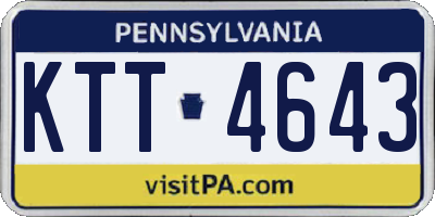 PA license plate KTT4643