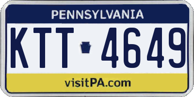 PA license plate KTT4649