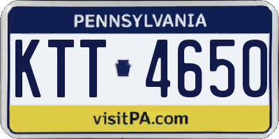 PA license plate KTT4650