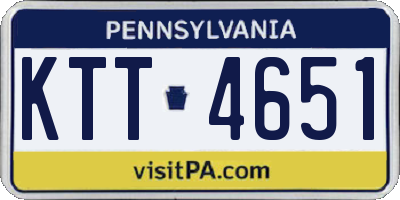 PA license plate KTT4651